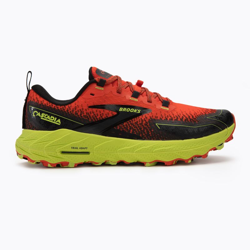Brooks Cascadia 18 men's running shoes blue cherry tomato/lime/black 2