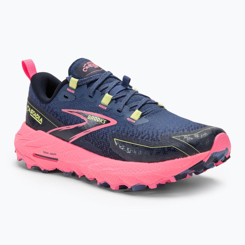 Brooks Cascadia 18 women's running shoes grey blue/pink/sunny lime