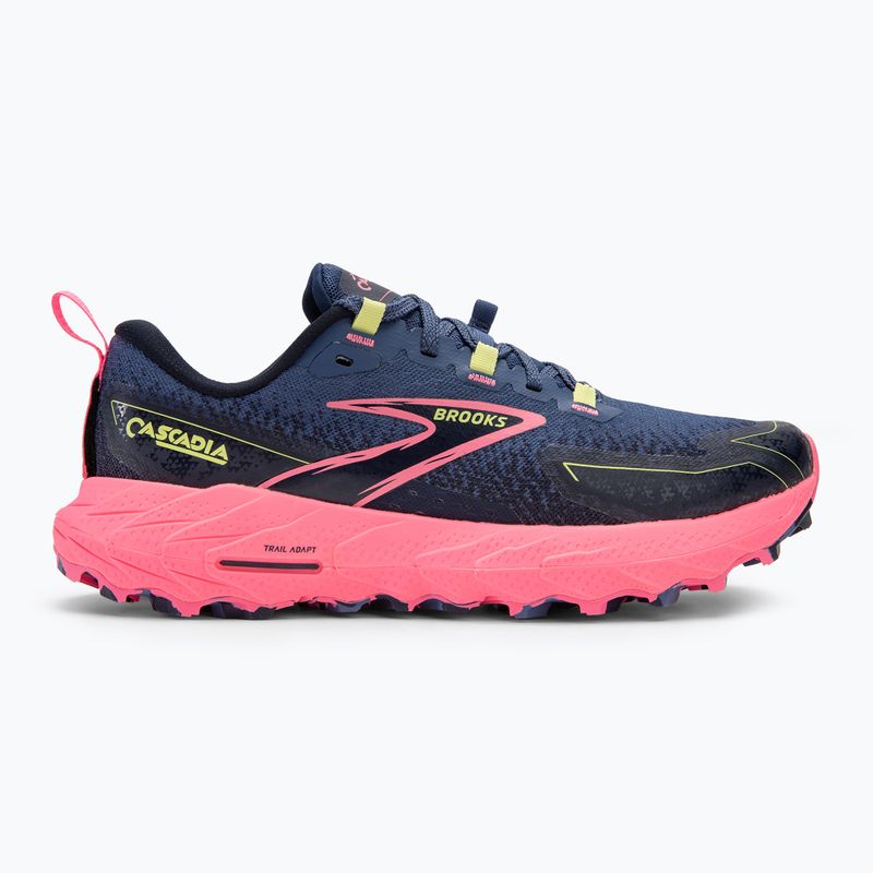 Brooks Cascadia 18 women's running shoes grey blue/pink/sunny lime 2