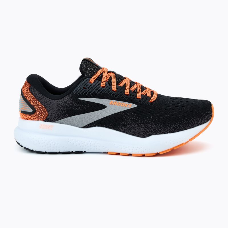 Brooks Ghost 16 men's running shoes black/orange/white 2