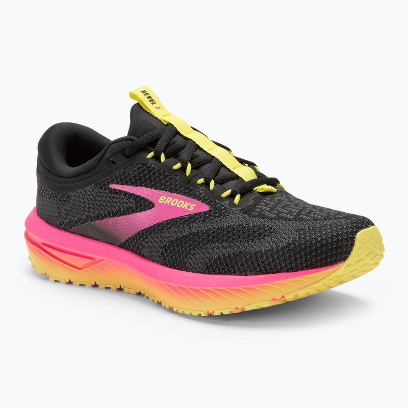 Brooks Revel 7 women's running shoes black/pink/lemon tonic