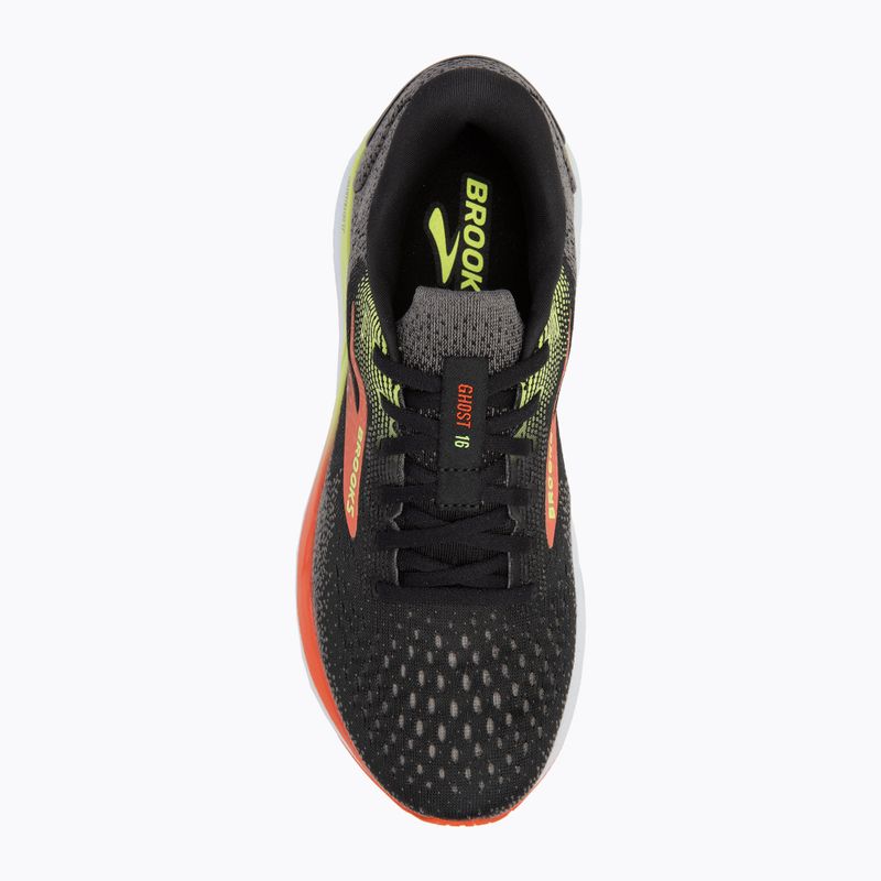 Men's running shoes Brooks Ghost 16 wide fit black/mandarin red/green 5