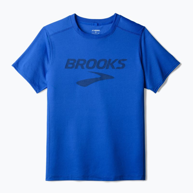 Brooks Distance 3.0 men's running shirt neo blue/brooks logo 5