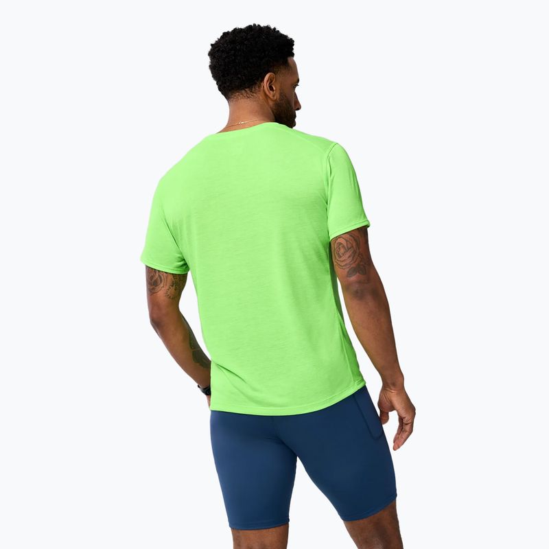 Men's Brooks Distance 3.0 neo limeade/brooks logo running shirt 3