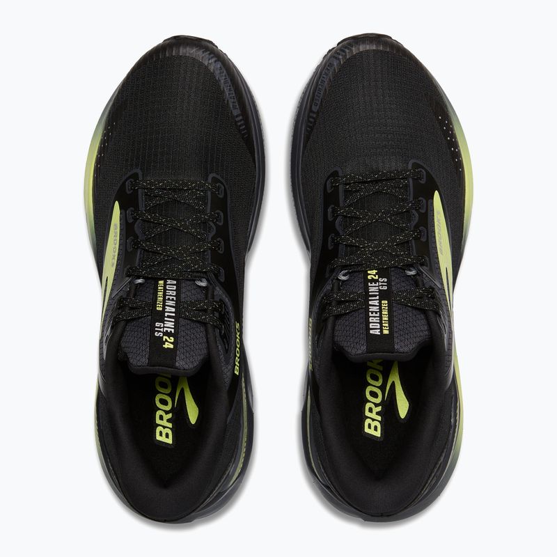Men's running shoes Brooks Adrenaline GTS 24 Weatherized black/ebony/new yellow 12