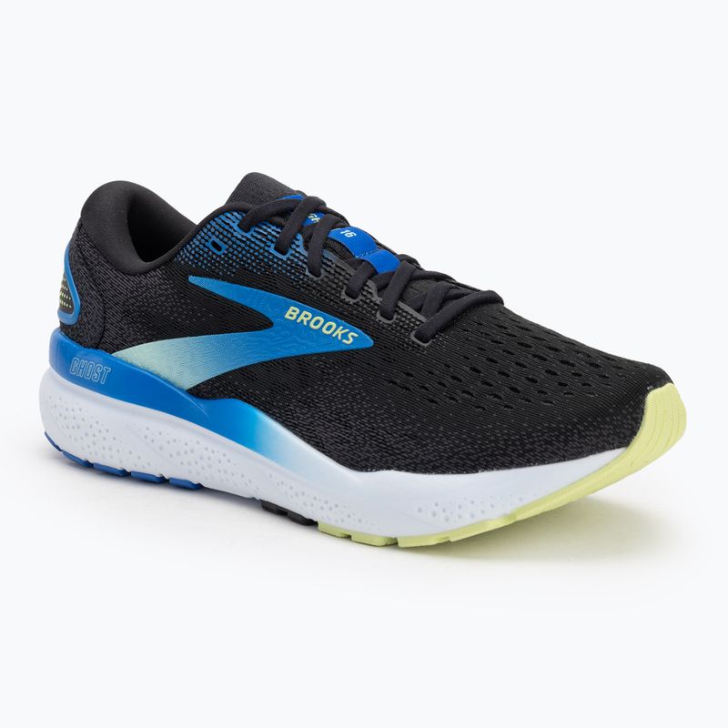 Men's running shoes Brooks Ghost 16 black/cobalt/neo yellow