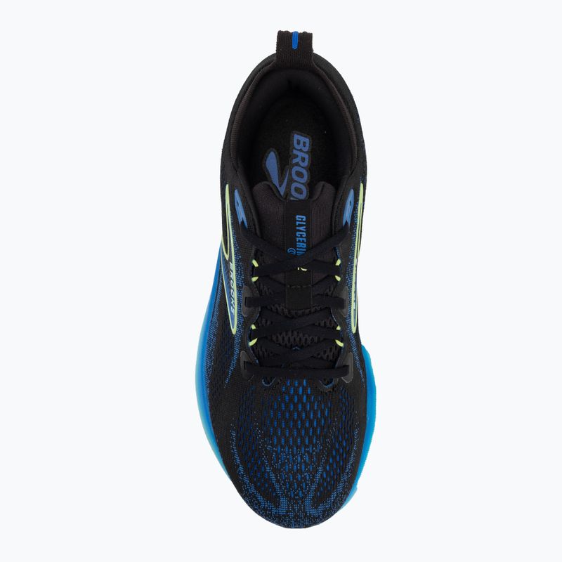 Men's running shoes Brooks Glycerin 22 wide fit black/cobalt/neo yellow 5