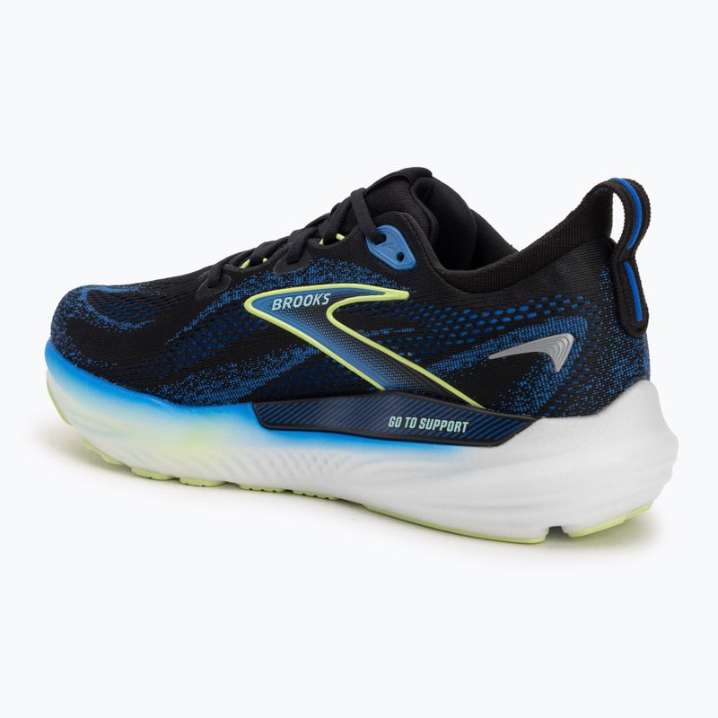 Men's running shoes Brooks Glycerin GTS 22 black/cobalt/neo yellow 3
