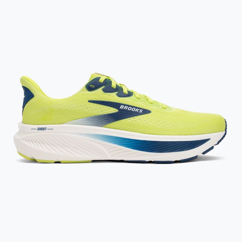 Men's running shoes Brooks Ghost 17 acid lime/navy/white 2