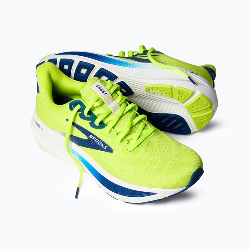 Men's running shoes Brooks Ghost 17 acid lime/navy/white 9