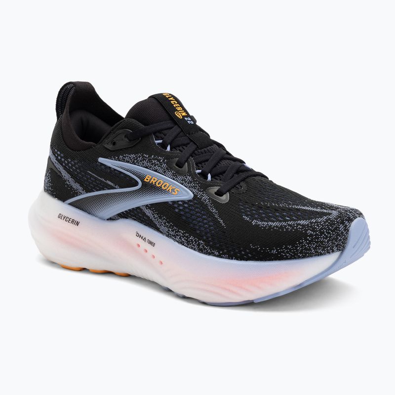 Women's running shoes Brooks Glycerin 22 black/blue heron/orange