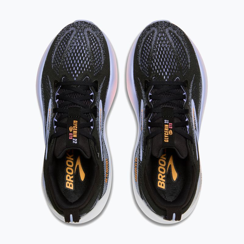 Running shoes Brooks Glycerin GTS 22 black/blue heron/orange 8