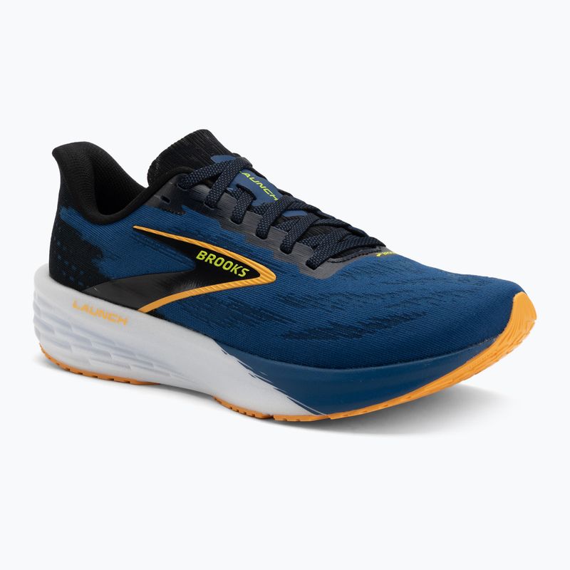 Men's running shoes Brooks Launch 11 black/navy peony/orange
