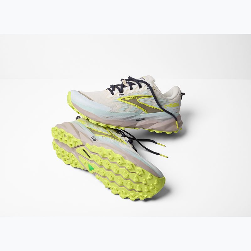 Women's running shoes Brooks Cascadia 19 coconut/misty blue/ebony 8