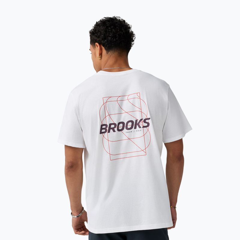 Men's running top Brooks Graphic white/burgundy blaze/cosmic 2