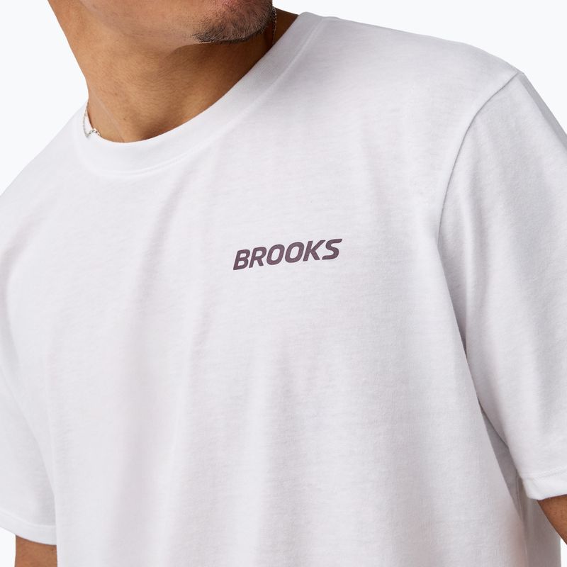 Men's running top Brooks Graphic white/burgundy blaze/cosmic 3