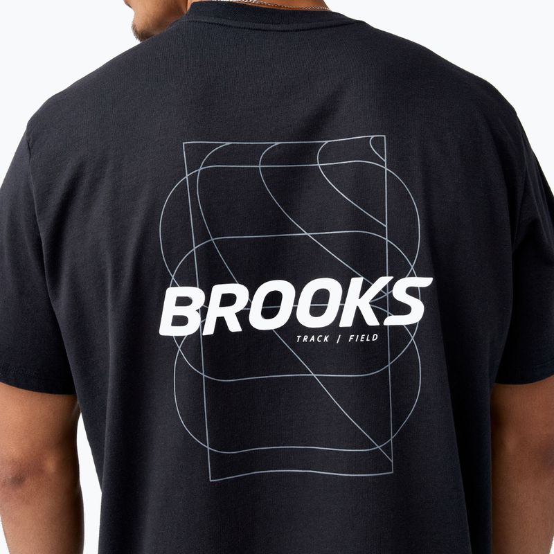 Men's running top Brooks Graphic black/white/slate grey 4