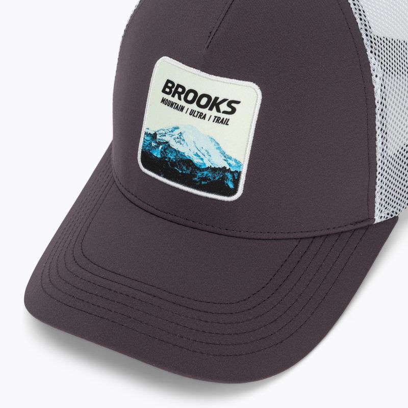 Baseball cap Brooks Surge Trucker dark russet/white/atomic blue 3