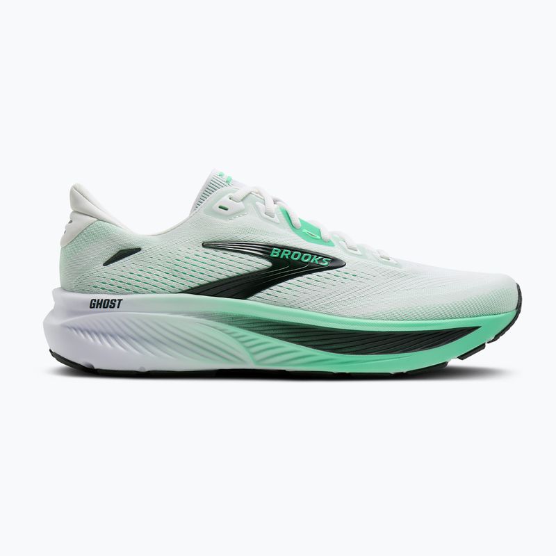 Men's running shoes Brooks Ghost 18 white/spring bud/spruce 2