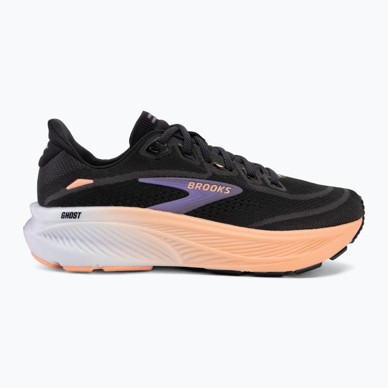 Women's running shoes Brooks Ghost 18 black/mulled grape/peach 2