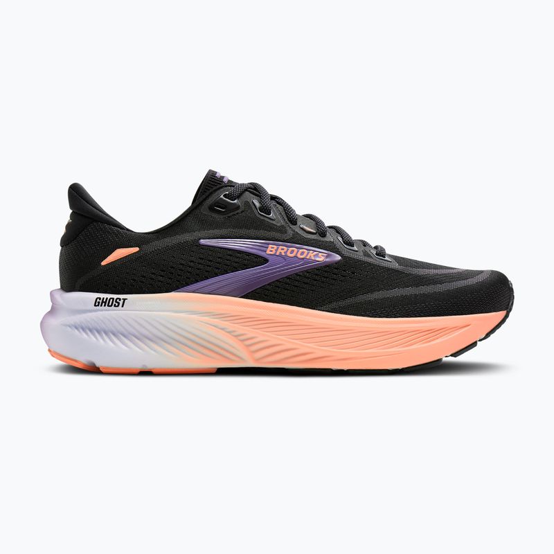 Women's running shoes Brooks Ghost 18 black/mulled grape/peach 2