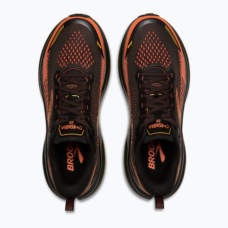 Men's running shoes Brooks Cascadia 20 black/tigerlily/orange 5