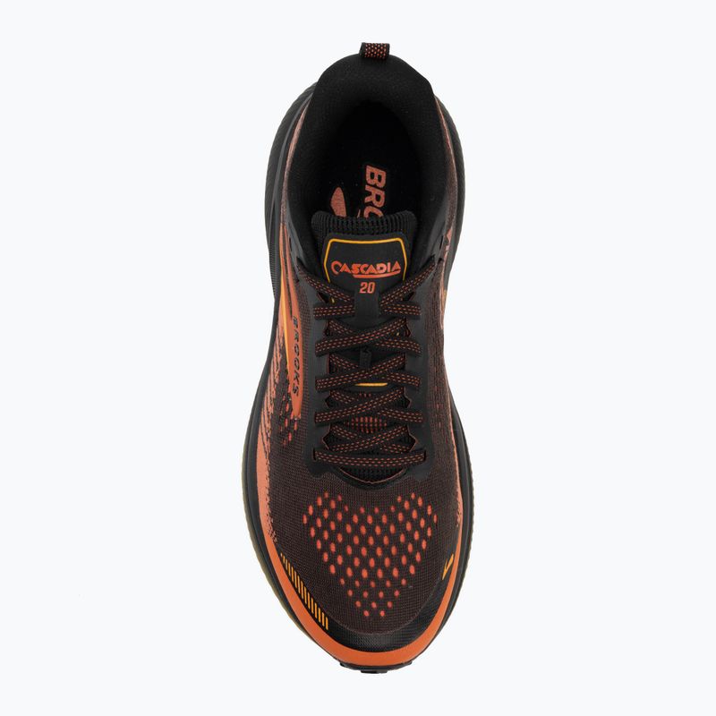 Men's running shoes Brooks Cascadia 20 black/tigerlily/orange 5