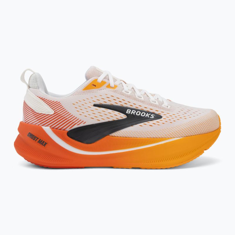 Men's running shoes Brooks Ghost Max 4 white/orange/red 2