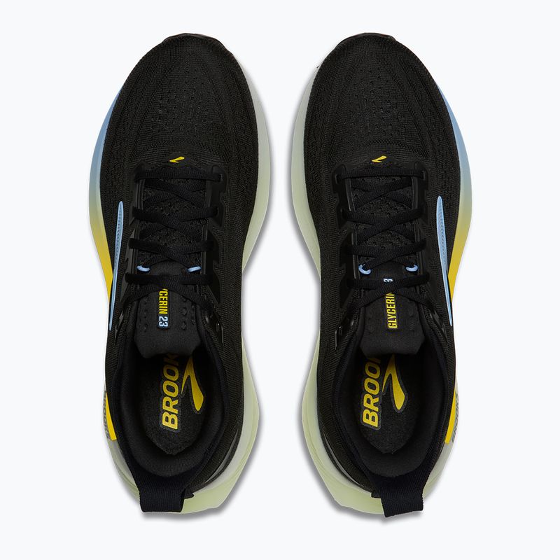 Men's running shoes Brooks Glycerin 23 black/cyber yellow/nightlife 5