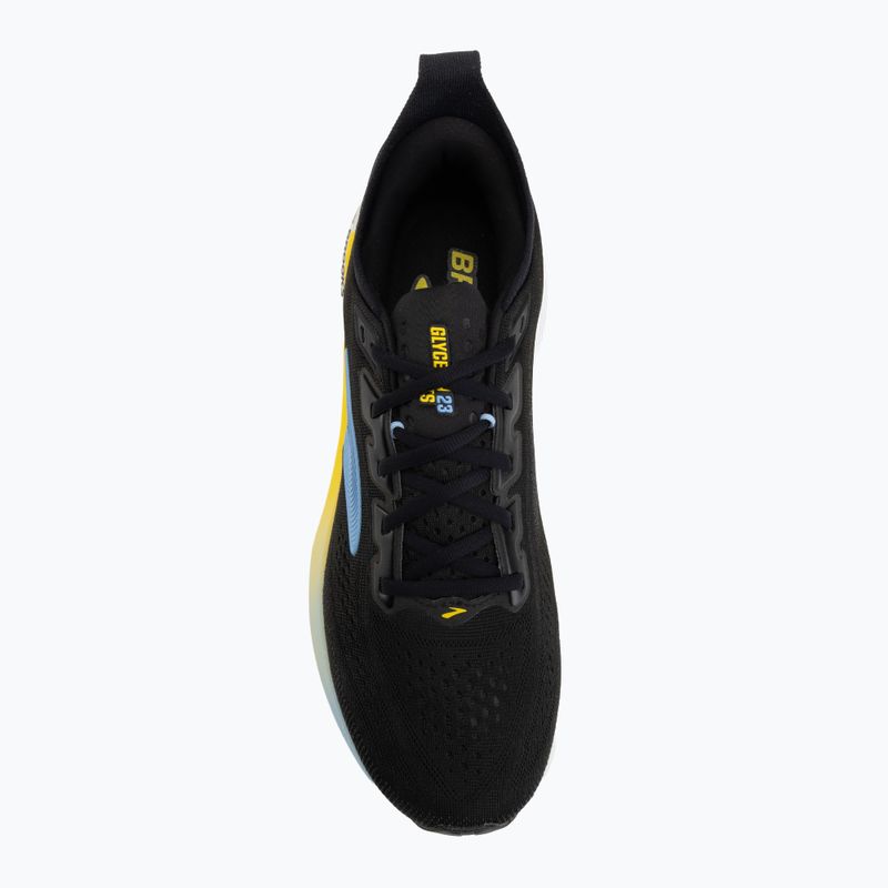 Men's running shoes Brooks Glycerin GTS 23 black/cyber yellow/nightlife 5