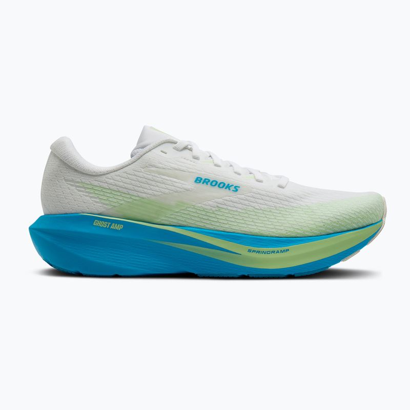 Men's running shoes Brooks Ghost Amp white/blue/paradise green 2