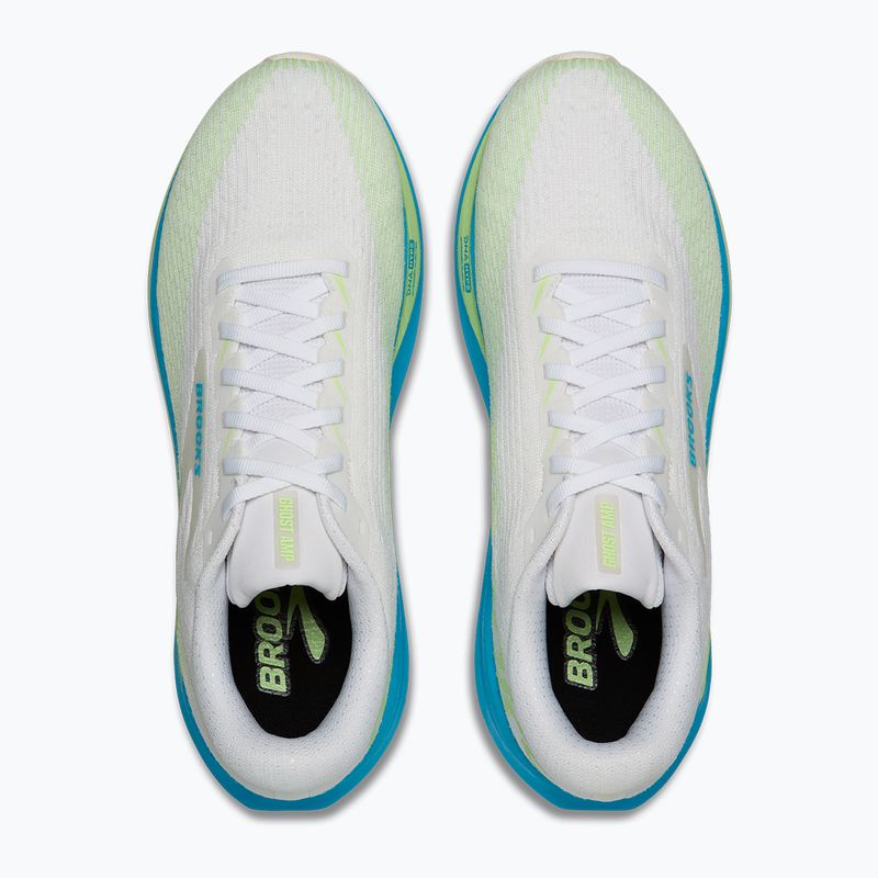 Men's running shoes Brooks Ghost Amp white/blue/paradise green 5