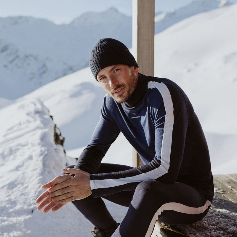Men's thermal top icebreaker 200 Oasis Sonebula High Neck navy/royal navy/snow/cb 8