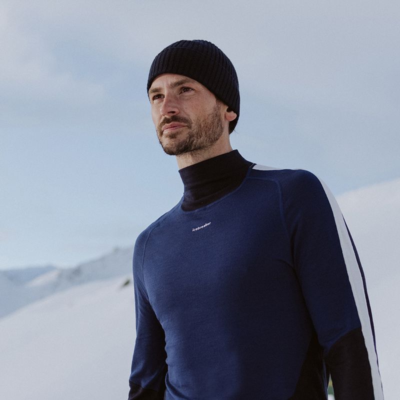 Men's thermal top icebreaker 200 Oasis Sonebula High Neck navy/royal navy/snow/cb 9