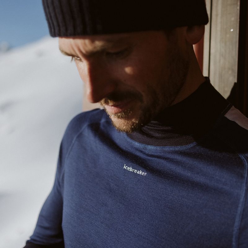 Men's thermal top icebreaker 200 Oasis Sonebula High Neck navy/royal navy/snow/cb 10