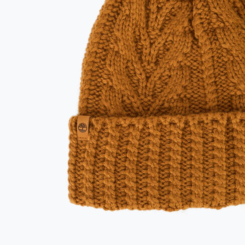 Women's winter beanie Timberland Cable Premium Pom Beanie wheat 3