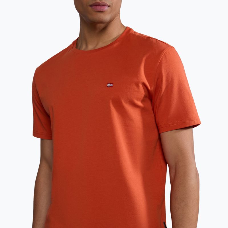 Men's Napapijri Salis orange burnt t-shirt 4