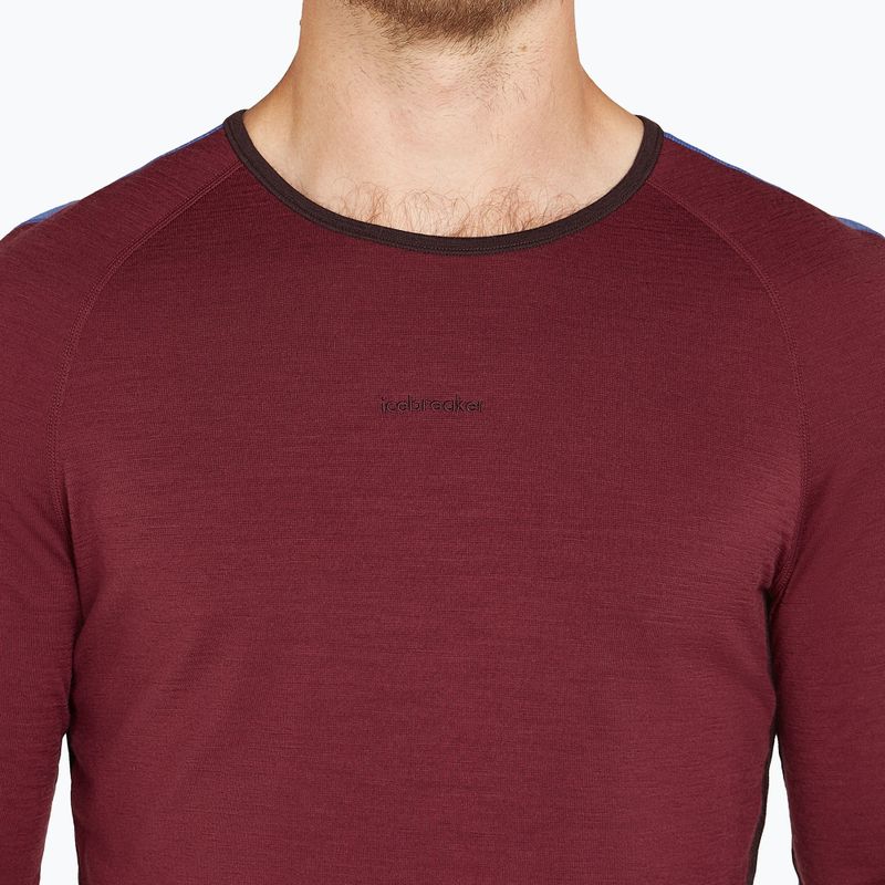 Men's thermal top icebreaker Merino 200 Sonebula LS Crewe bittersweet/port 4