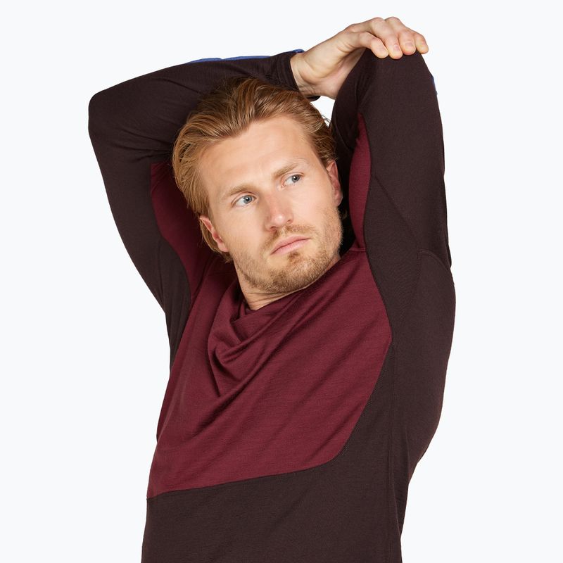 Men's thermal top icebreaker Merino 200 Sonebula LS Crewe bittersweet/port 5