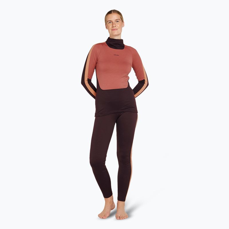 Women's thermal base layer top icebreaker 200 Oasis Sonebula High Neck bittersweet/cedar 2