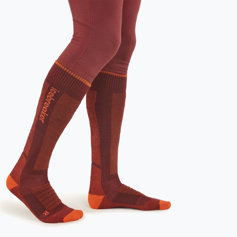 Men's icebreaker Merino Ski+ Medium OTC port/blaze/cedar wood ski socks 3