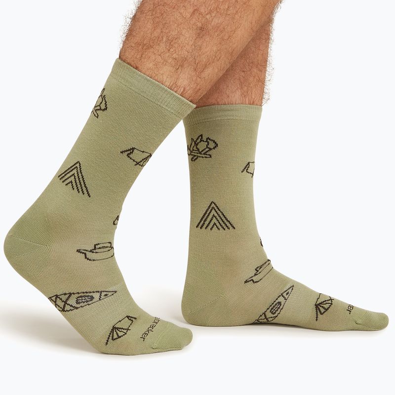 Men's Icebreaker Merino Ultralight Crew Camp Ess lichen/bittersweet trekking socks 2