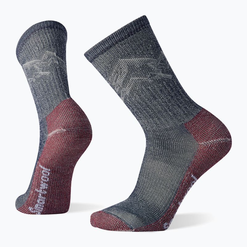 Smartwool Classic Hike Light Cushion Mountain Pattern Crew trekking socks deep navy