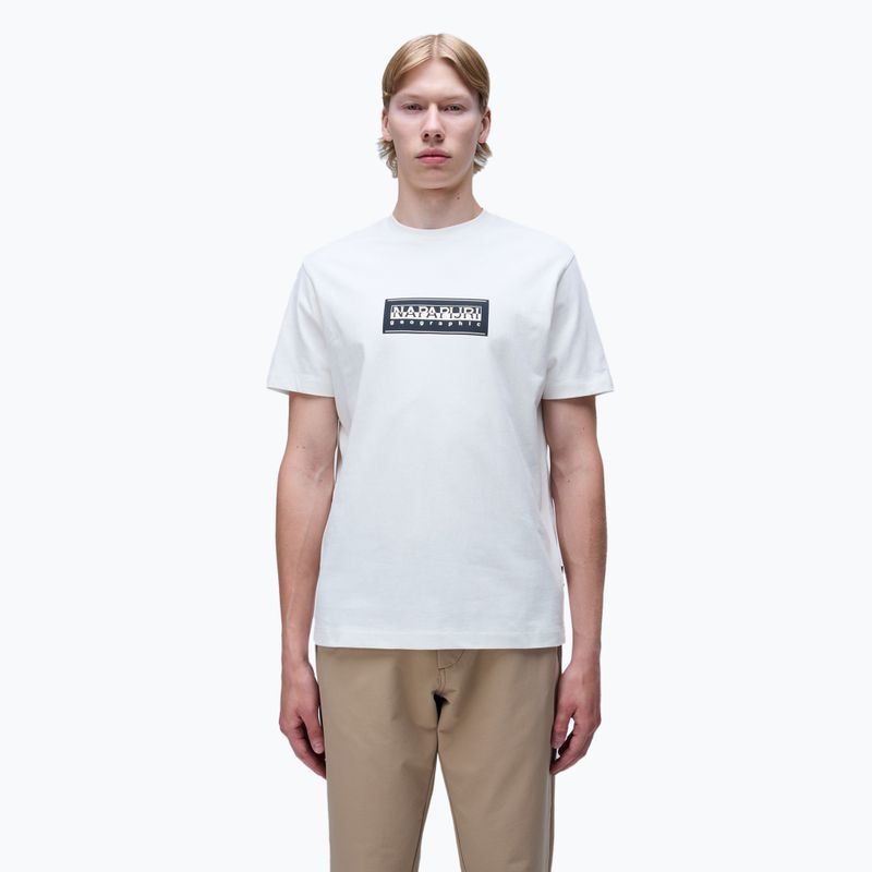 Men's Napapijri S-Box Logo white heron T-shirt