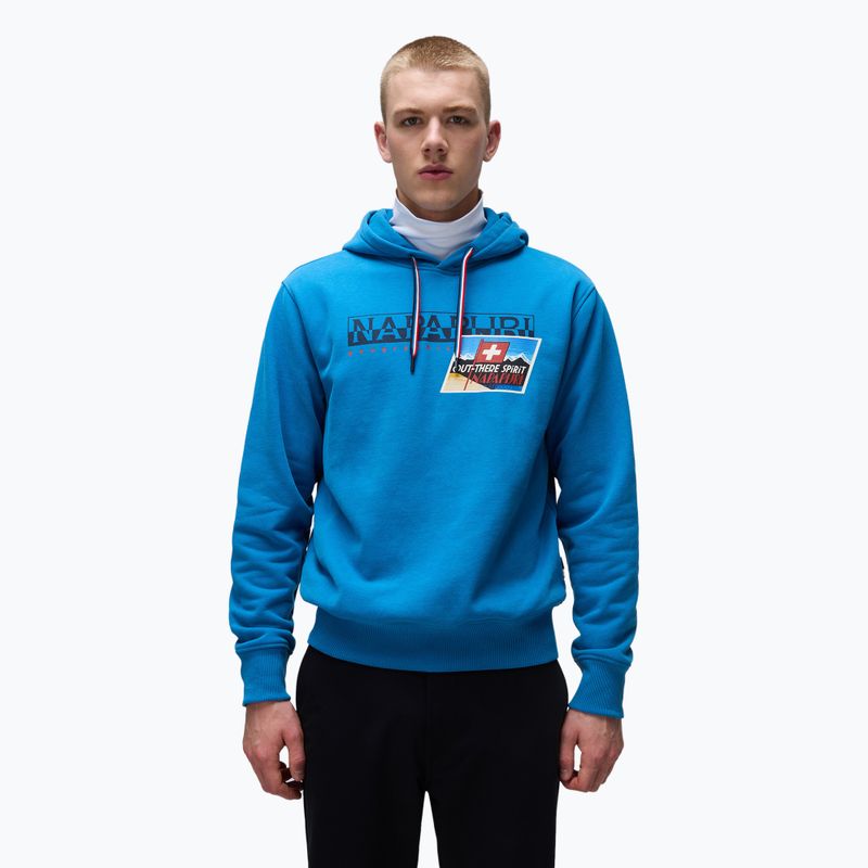 Men's Napapijri B-Portalet Hooded blue sapphire sweatshirt