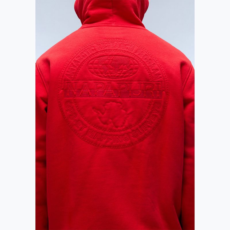 Men's Napapijri B-Kander Hooded red goji sweatshirt 5