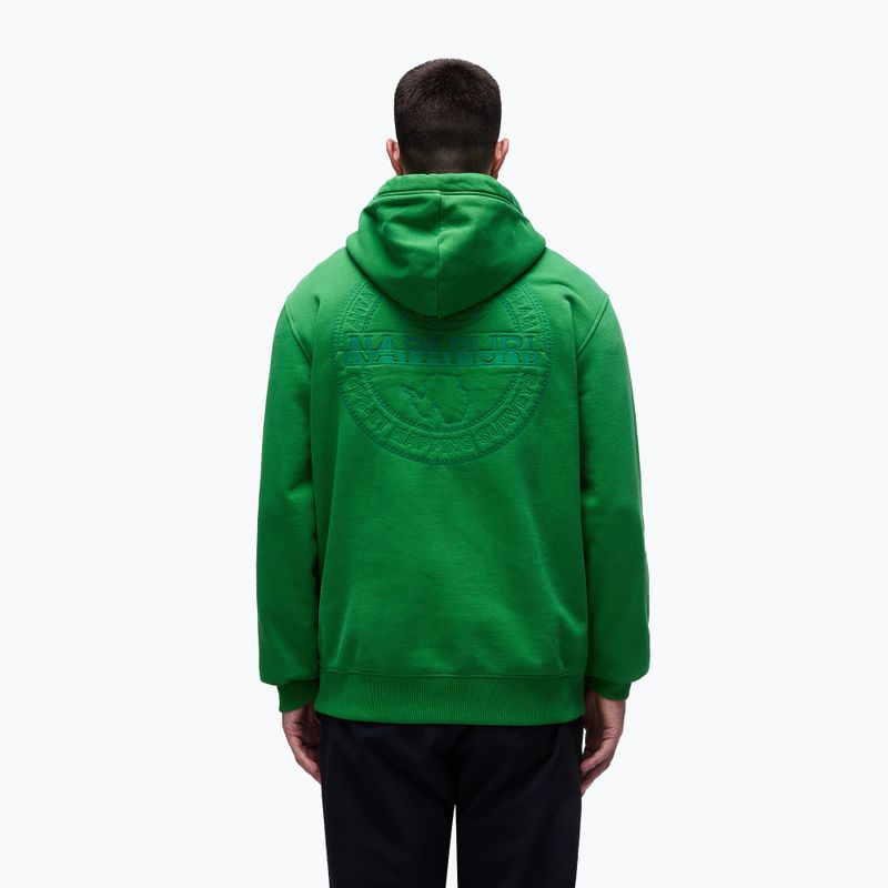 Men's Napapijri B-Kander Hooded green kelly sweatshirt 3