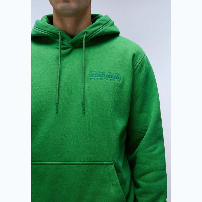 Men's Napapijri B-Kander Hooded green kelly sweatshirt 4