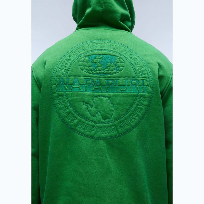 Men's Napapijri B-Kander Hooded green kelly sweatshirt 5