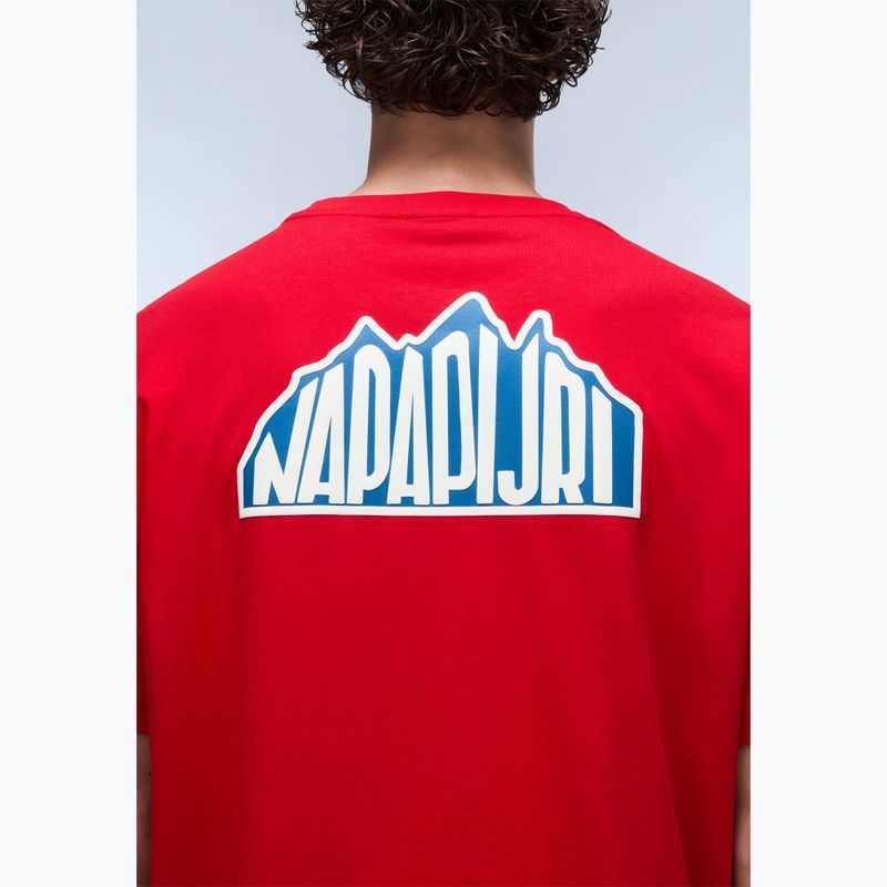 Men's Napapijri S-Linth red goji t-shirt 4